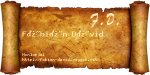 Fábián Dávid névjegykártya
