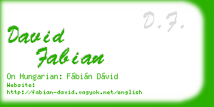 david fabian business card