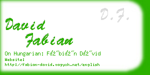 david fabian business card